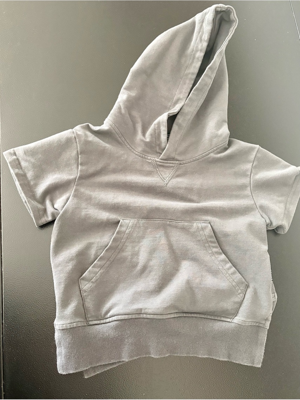 Little Bipsy Short-Sleeve Hooded Pullover - Light Gray